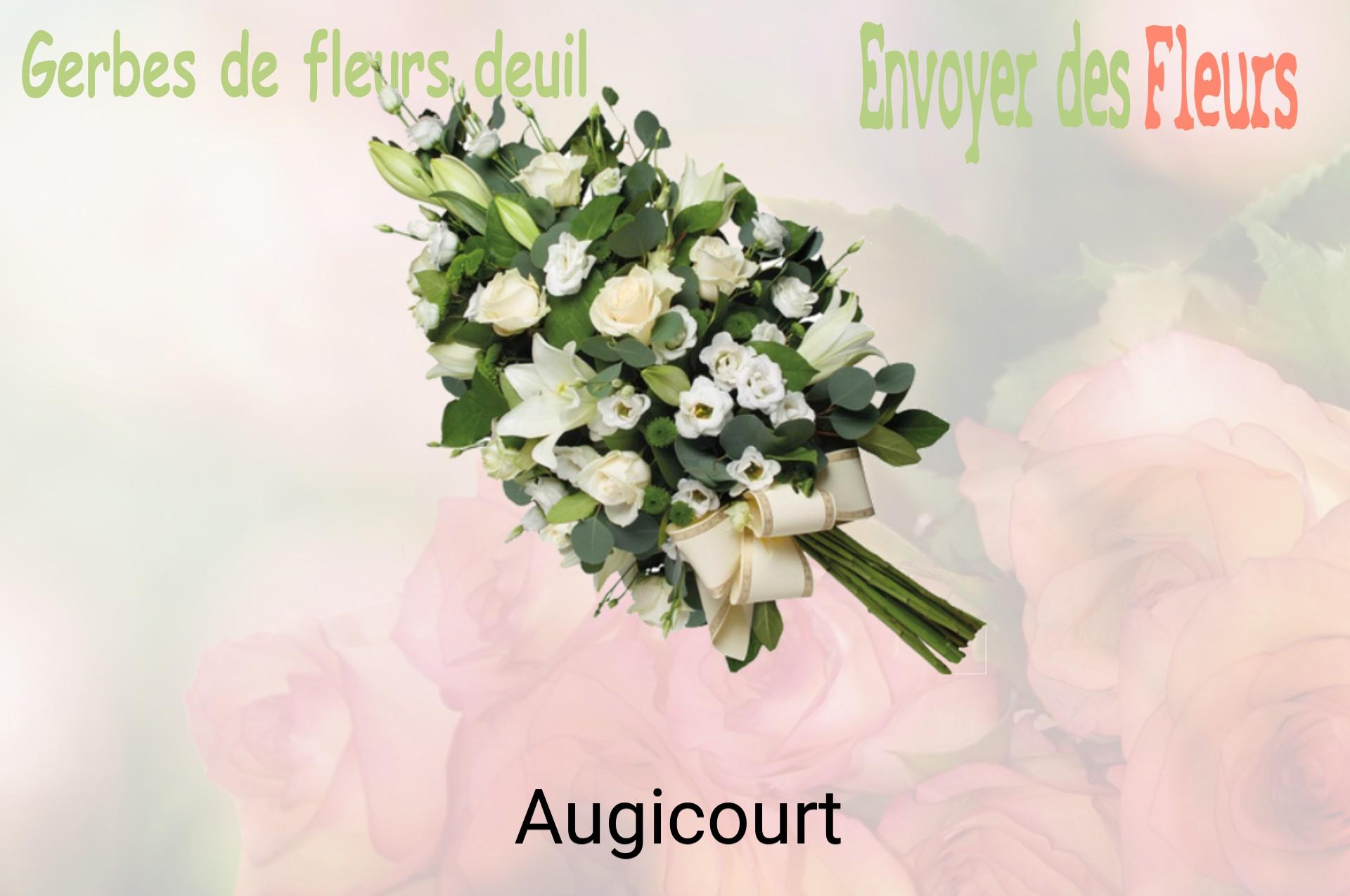 Gerbe de fleurs de deuil livrée à Augicourt